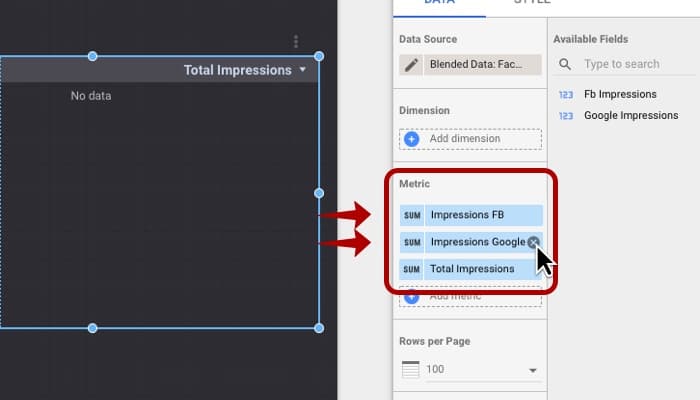 Screenshot Delete metrics